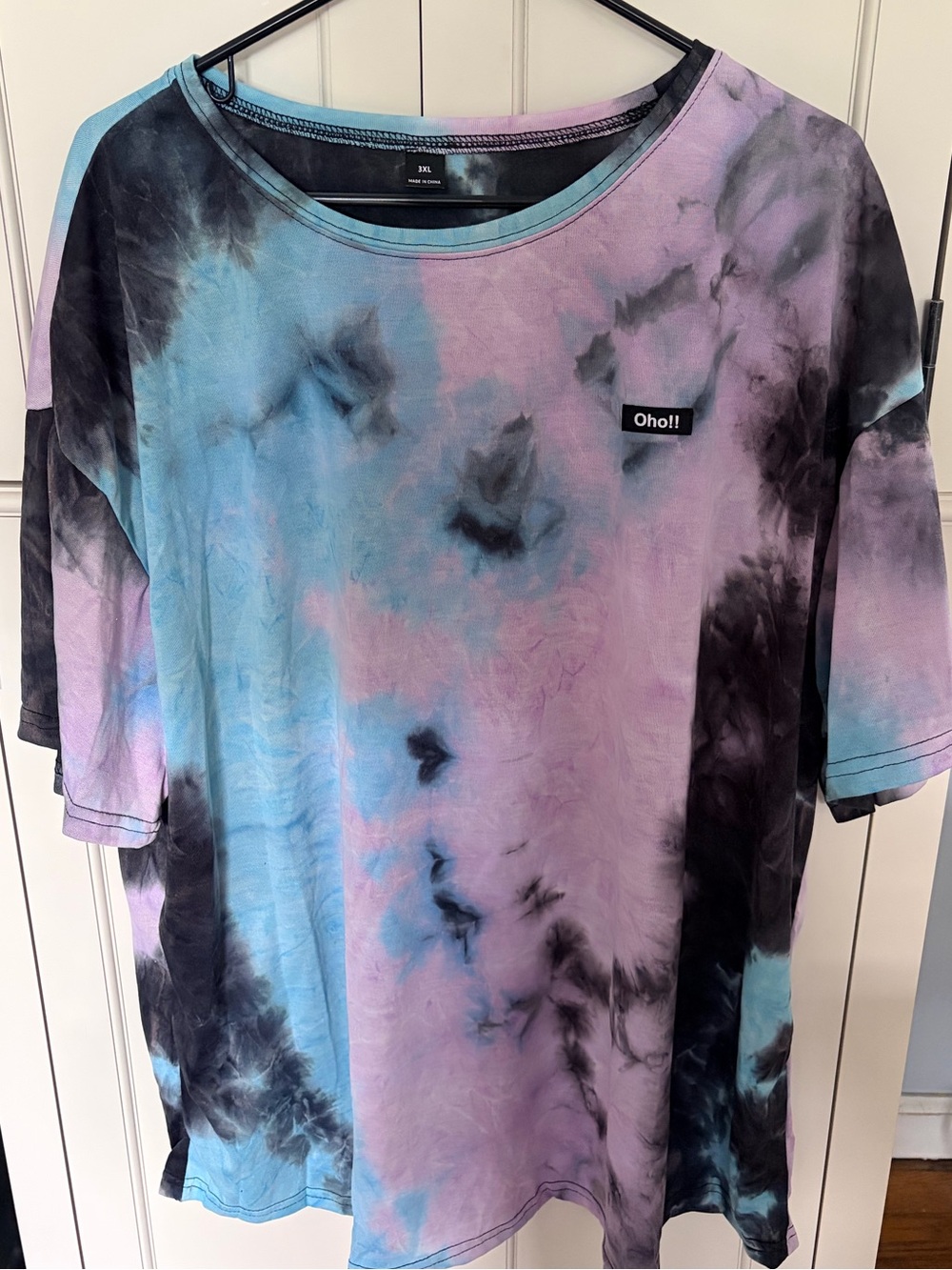 Women's Tie-Dye Crewneck Tee in Blue & Purple
